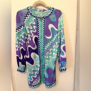 Emilio Pucci Blue and Purple Swirl Mini Dress/Tunic